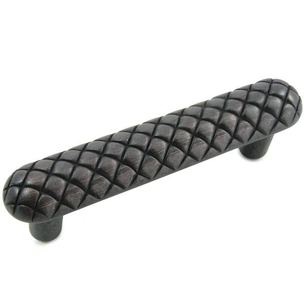 Mng 3" Quilted Pull, Oil Rubbed Bronze, 4"o/a 15013